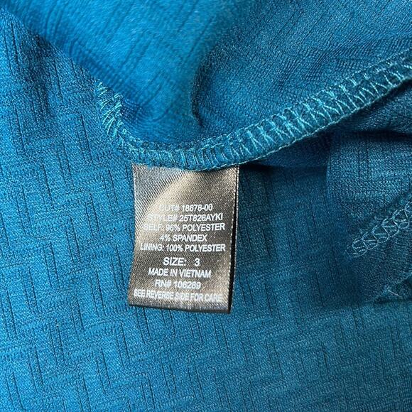 Trixi tetxtured teal fit and flare dress, size 3 - Picture 8 of 9